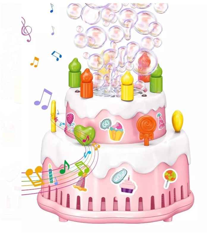 Juguete Torta de Burbujas Automática Happy birthday