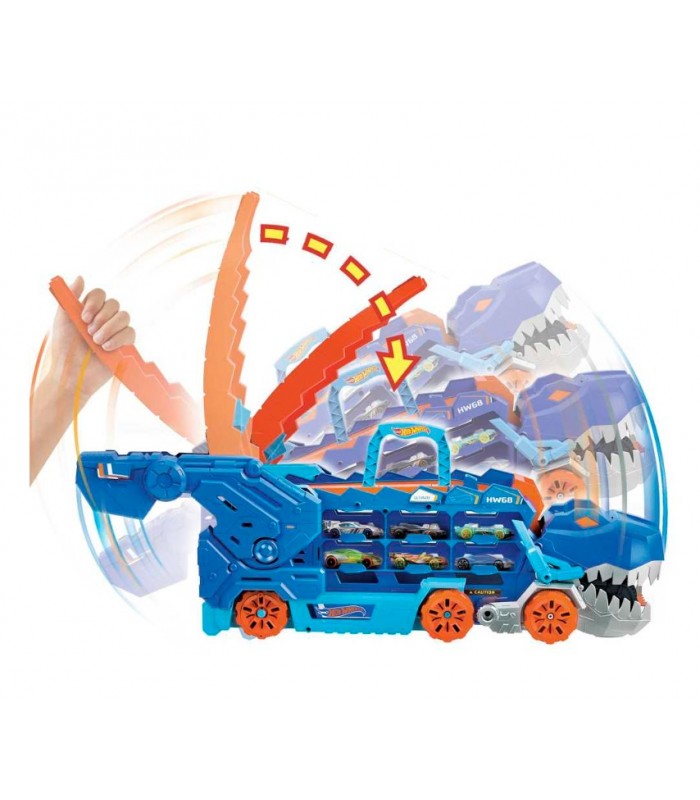 PISTA HOT WHEELS HNG50 JUGUETE SUPER REMOLQUE T-REX