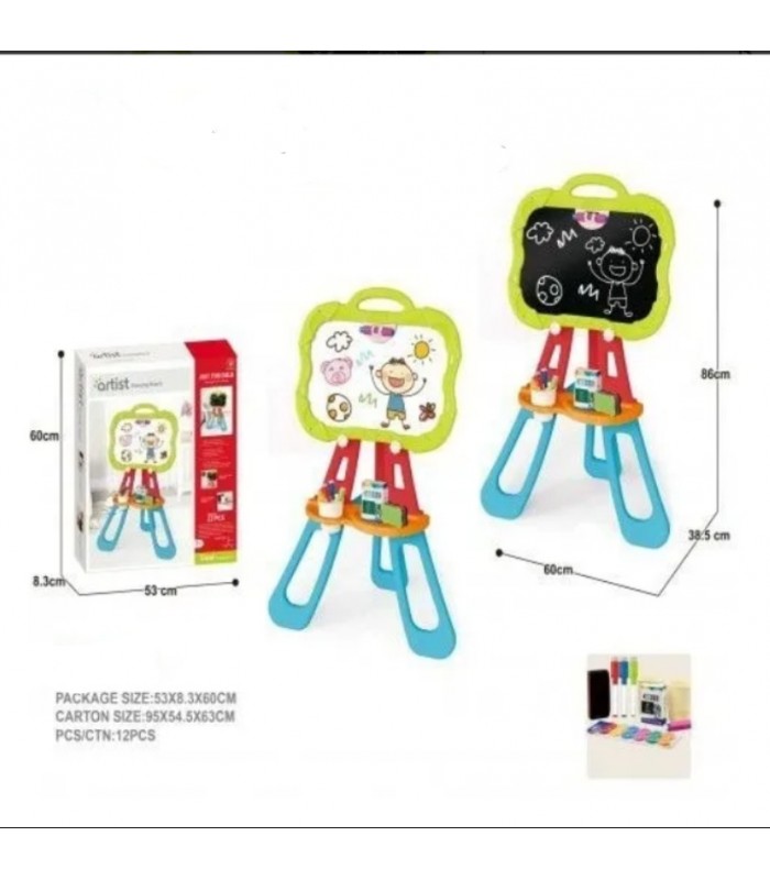 Pizarra De Dibujo Magnético + Borrador Y Lápices -reversible