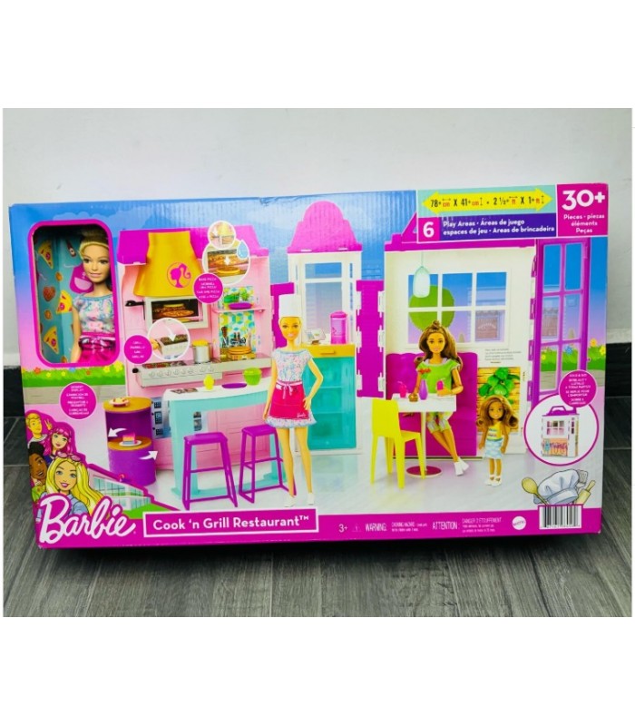 Set Barbie Restaurante Con Muñeca