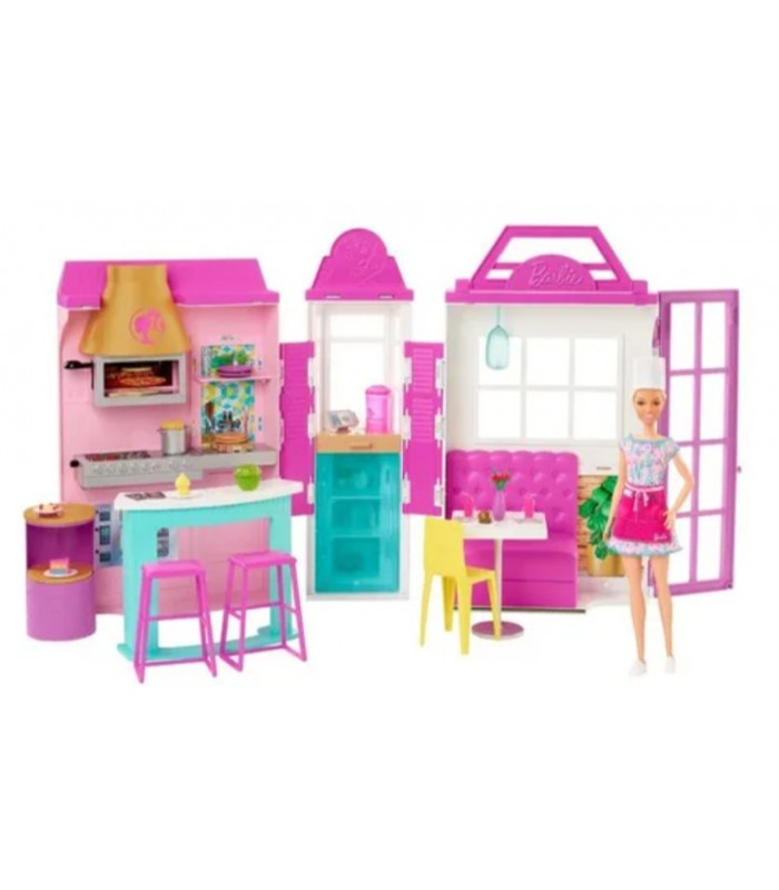 Set Barbie Restaurante Con Muñeca