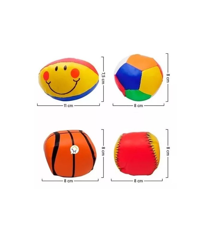 JUGUETE PARA BEBÉ SET x4 PELOTAS DE ESPUMA