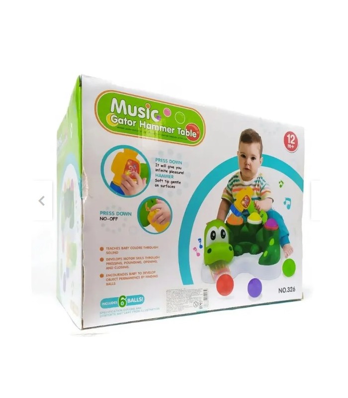 Juego De Estimulación Didáctico Cocodrilo Luz música Bebé