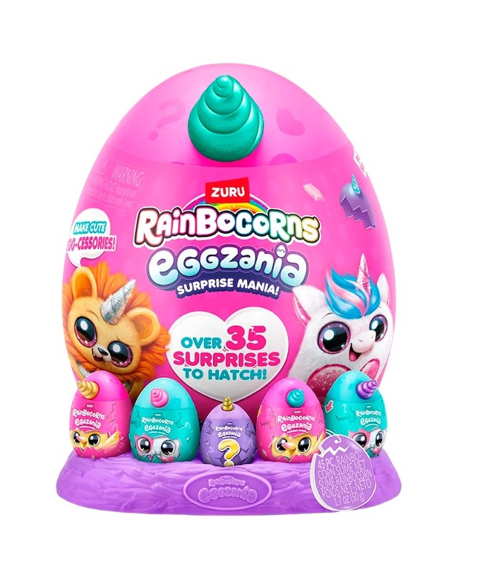Sorpresa Manía de Rainbocorns Eggzania + de 35 sorpresas
