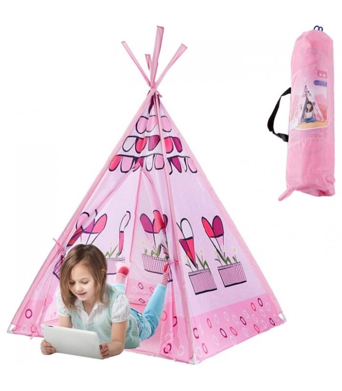 Carpa para niñas tipi de corazones - Rosado