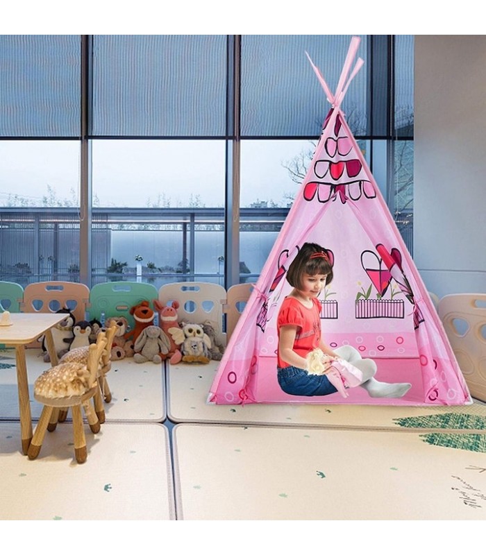 Carpa para niñas tipi de corazones - Rosado