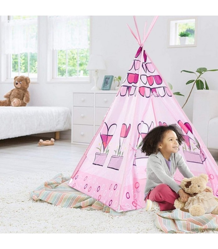 Carpa para niñas tipi de corazones - Rosado
