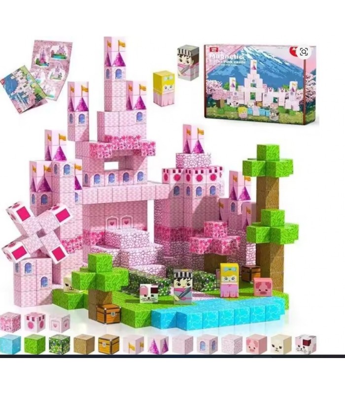 Juego STEM de Cubos Magneticos 100 pcs Pink