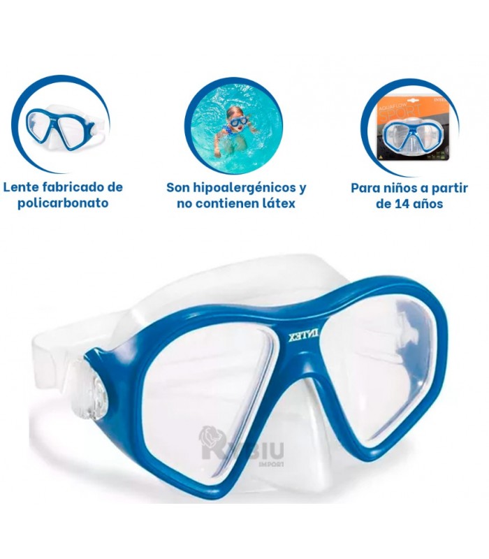Intex - Máscara Lentes Aquaflow 14 años +