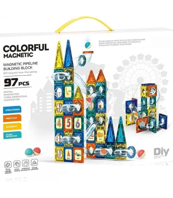Juego de bloques magnéticos 97PCS