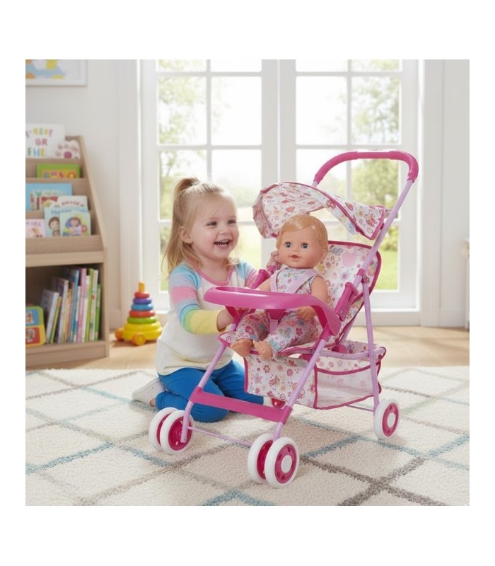 Coche Comedero Muñeca Paseo Plegable Diseño Niñas