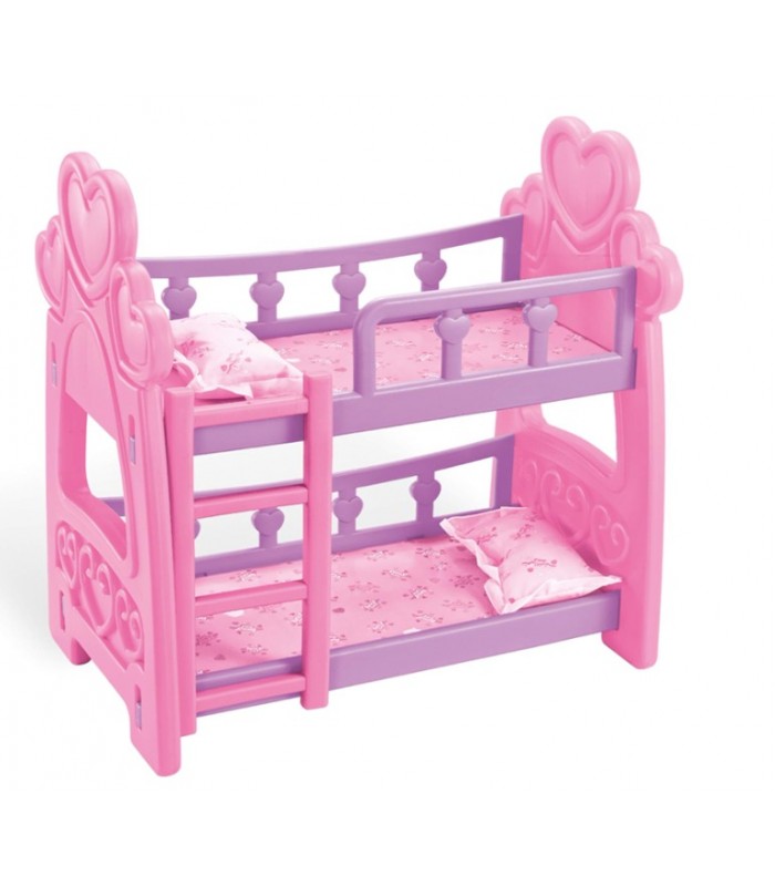 Camarote Para 2 Muñecas con Escalera de Niñas Rosado