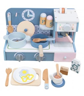 Juego de Cocina con Cafetera de Madera