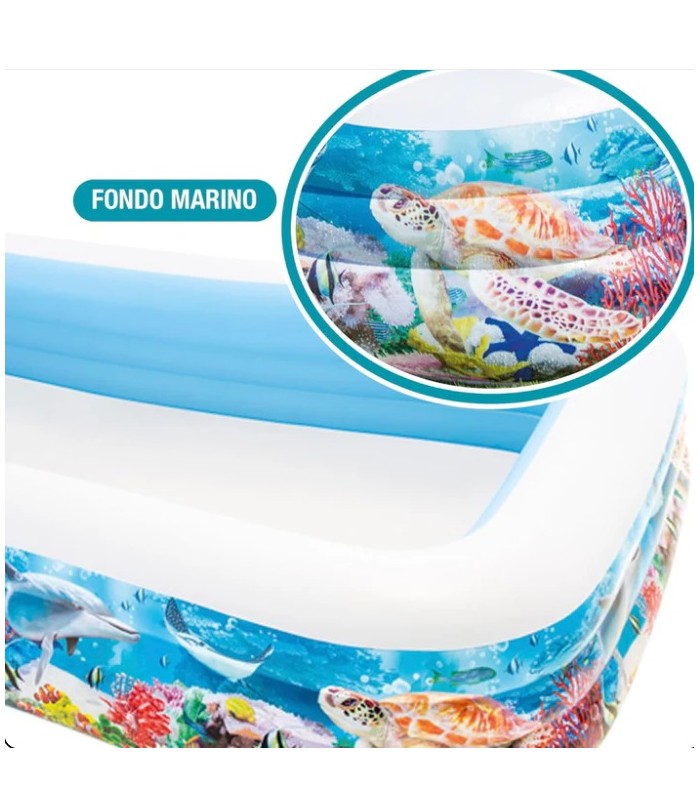 piscina inflable peces intex 305 cm x 183 cm x 56 cm.