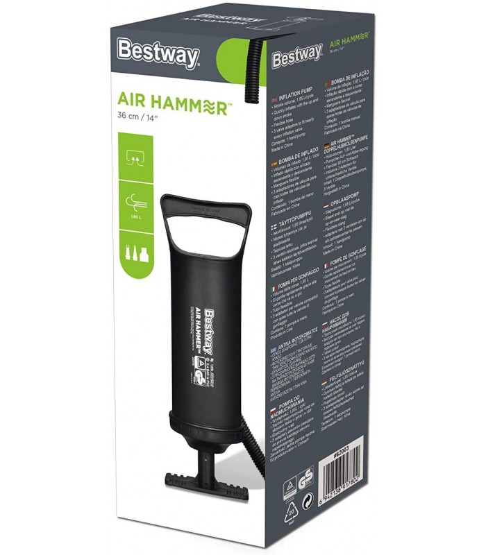Inflador manual Negro con entradas intercámbiales - Bestway
