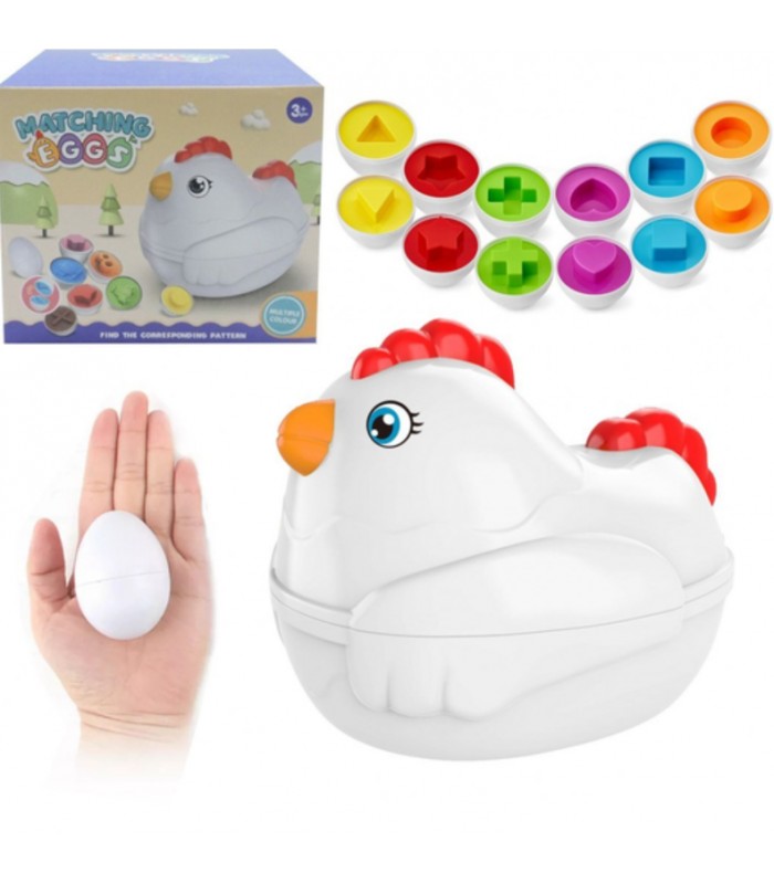 Gallina Encajable Didáctica de Huevos con Formas y Colores
