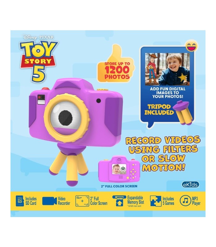 Cámara infantil de Toy Story 5 con tarjeta SD