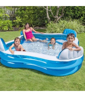 Intex - Piscina familiar inflable con asientos 229x229x66 cm