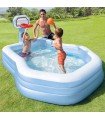 INTEX - Piscina inflable infantil con basquet 188x257x130