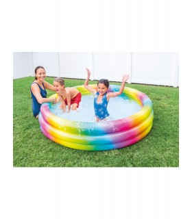 Intex- Piscina inflable de 3 aros con puntos de colores 168x38cm